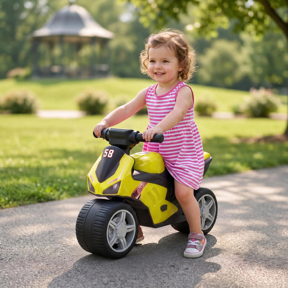 AIYAPLAY Balance Bike with Music Extra-Wide Wheels Toddler Bike for Boys Girls