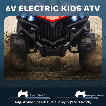 AIYAPLAY 6V Kids ATV, 4 Wheeler Electric Ride on Car with Music and LED