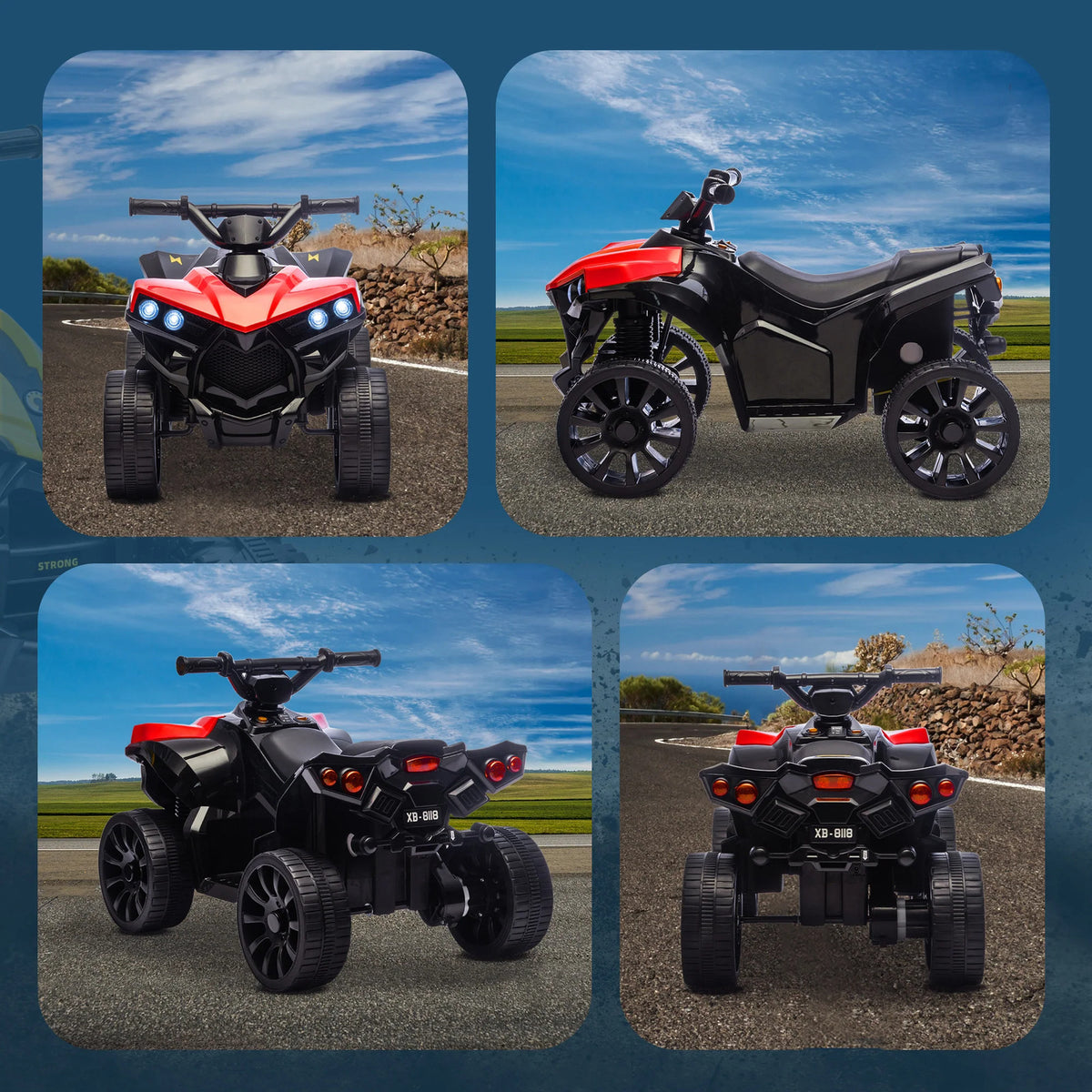 AIYAPLAY 6V Kids ATV, 4 Wheeler Electric Ride on Car with Music and LED
