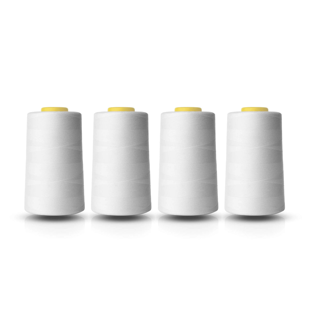 Realm Overlocking Sewing Machine Polyester Thread x Four 5000 Yards Cones White