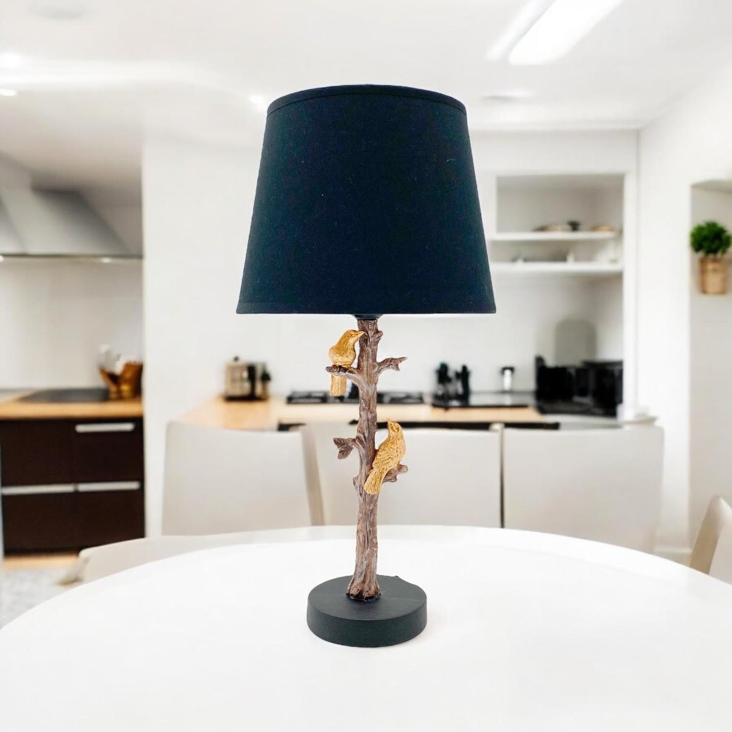 AcaciaHome Parrot Table Lamp with Drum Shade – Stylish Modern Animal-Inspired Resin Base, Decorative Lighting with Cozy Ambient Glow for Bedroom, Hallway, Living Room, or Home Décor (Table Lamp 44cm)