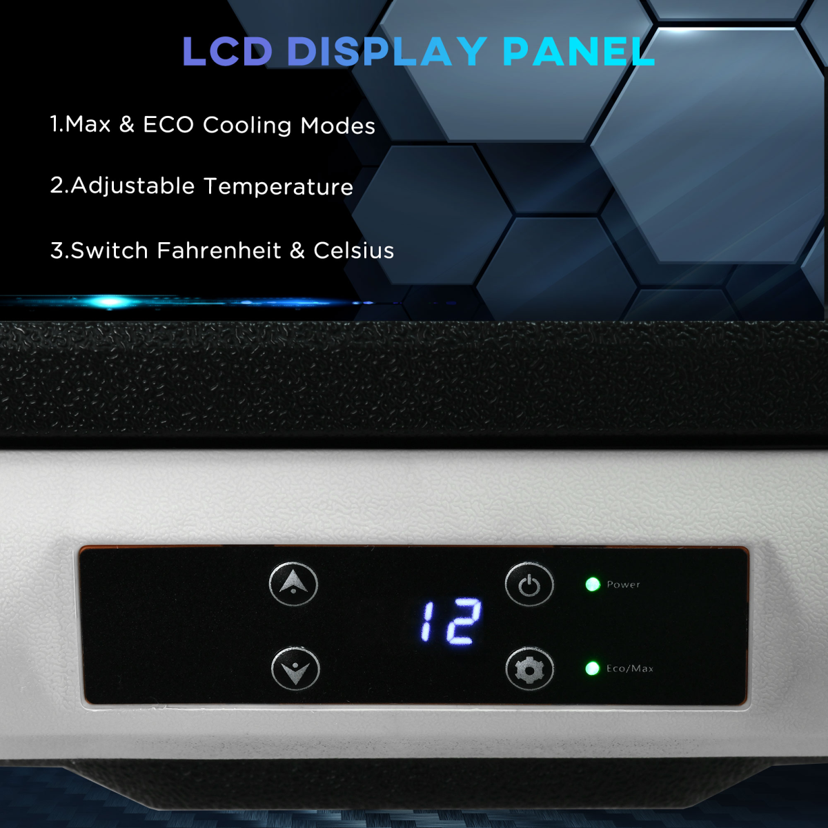 50L Car Refrigerator 12V Portable Freezer for Camping, Driving Outsunny