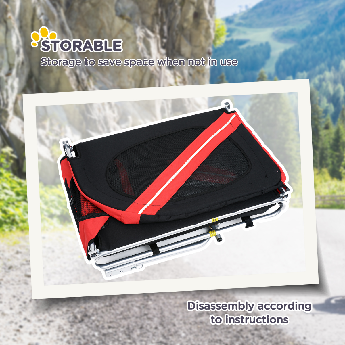 Pet Bicycle Trailer Dog Cat Bike Carrier Water Resistant W/ Hitch Coupler Red