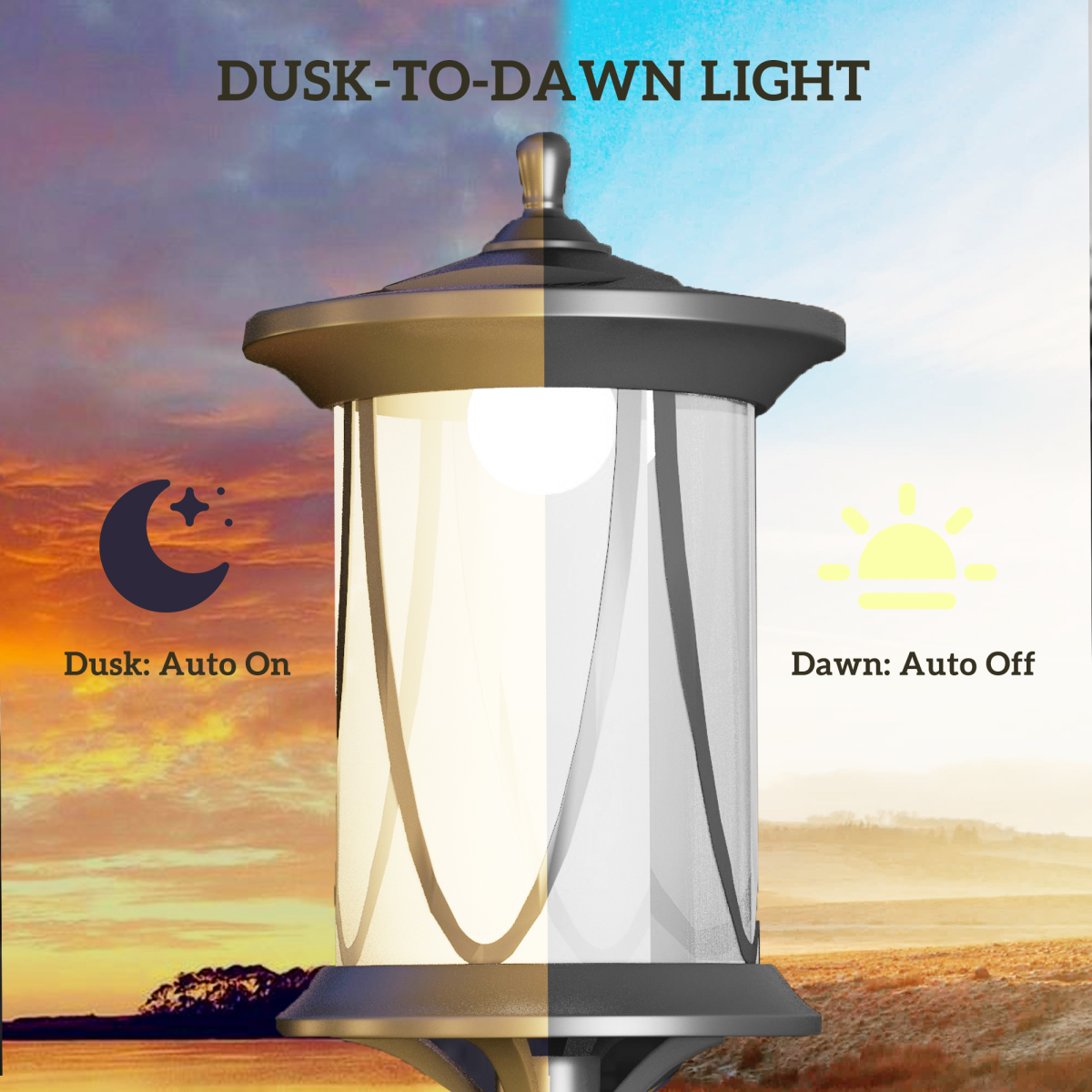 Outsunny 1.3 M LED Outdoor Street Light, Waterproof IP44, Cool White
