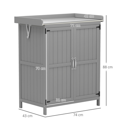 Sturdy Garden Storage Bench with Stainless Steel Top & Easy Access