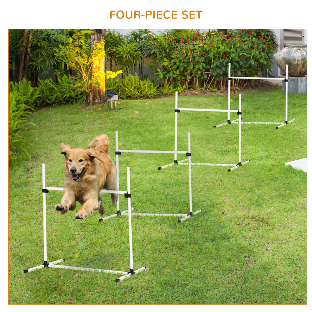 New Canine Agility Set Dog Jumping Training Obstacles Course Free Standing