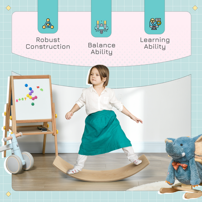 AIYAPLAY Kids Wooden Balance Board for Children, for 3-8 Years Old, Natural