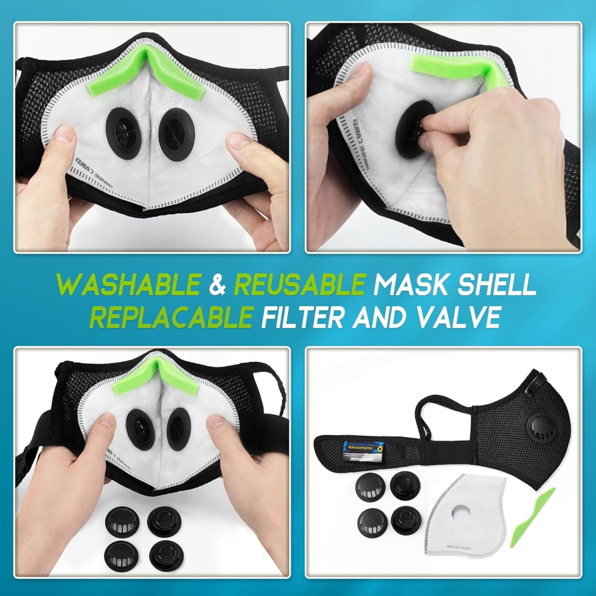 Reusable Half Face Cover Mask w/ Filter Cycling Outdoor Sport Face Mask