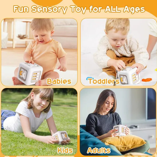 Montessori Sensory Cube Cognition Engaging Toy for Baby And Toddler Motor Skill Development