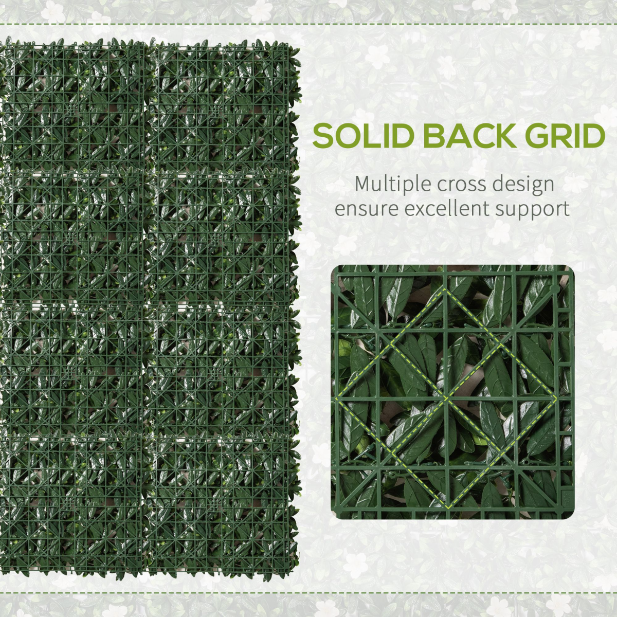 12PCS Artificial Boxwood Panel  Faux Rhododendron Greenery Backdrop Outsunny