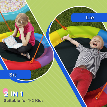 Outsunny Kids Swing Nest Swing Seat with A-Frame Structure for Outdoor Use