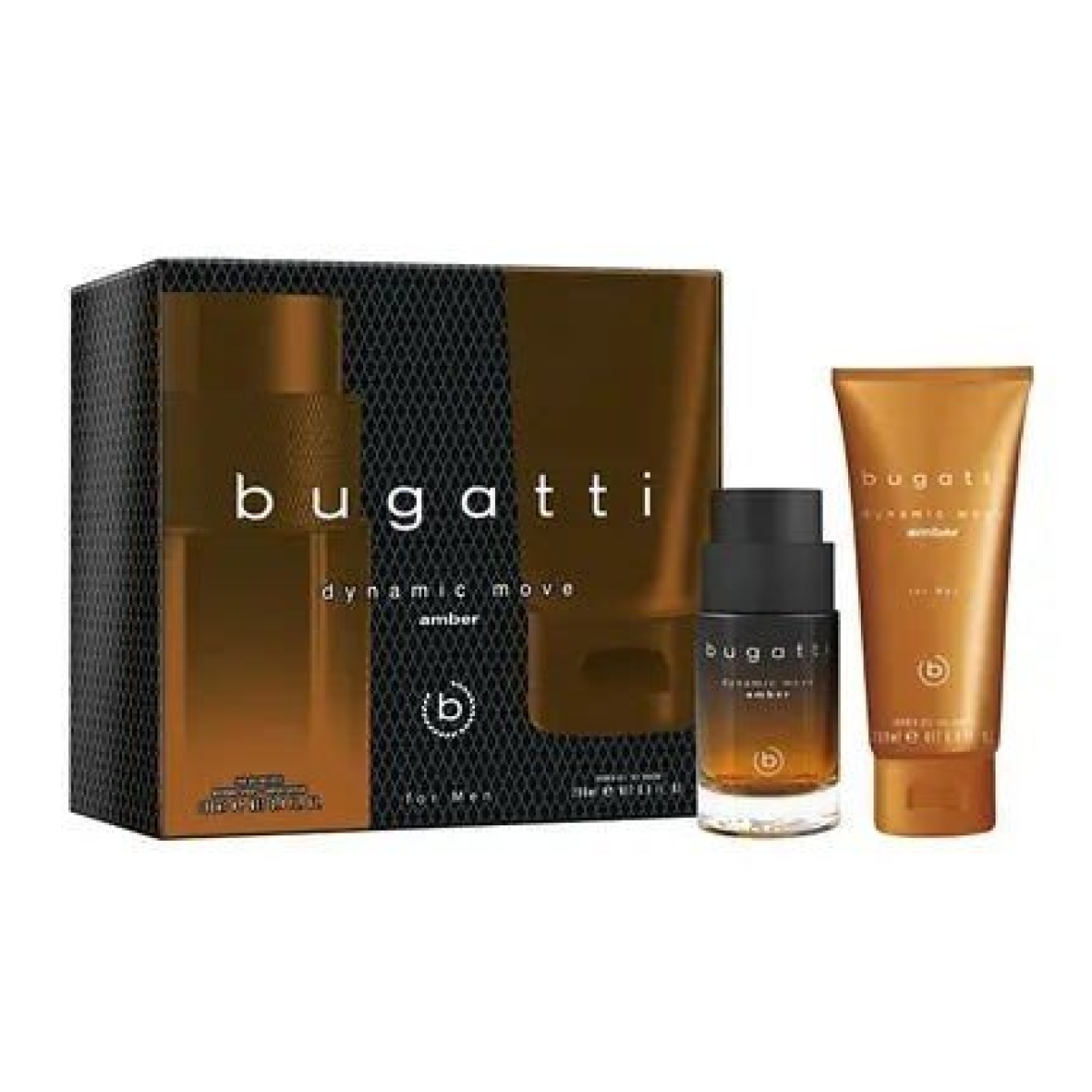 Bugatti Dynamic Move Amber For Men Gift Set (Eau De Toilette Spray 100ml  Shower Gel 200ml)