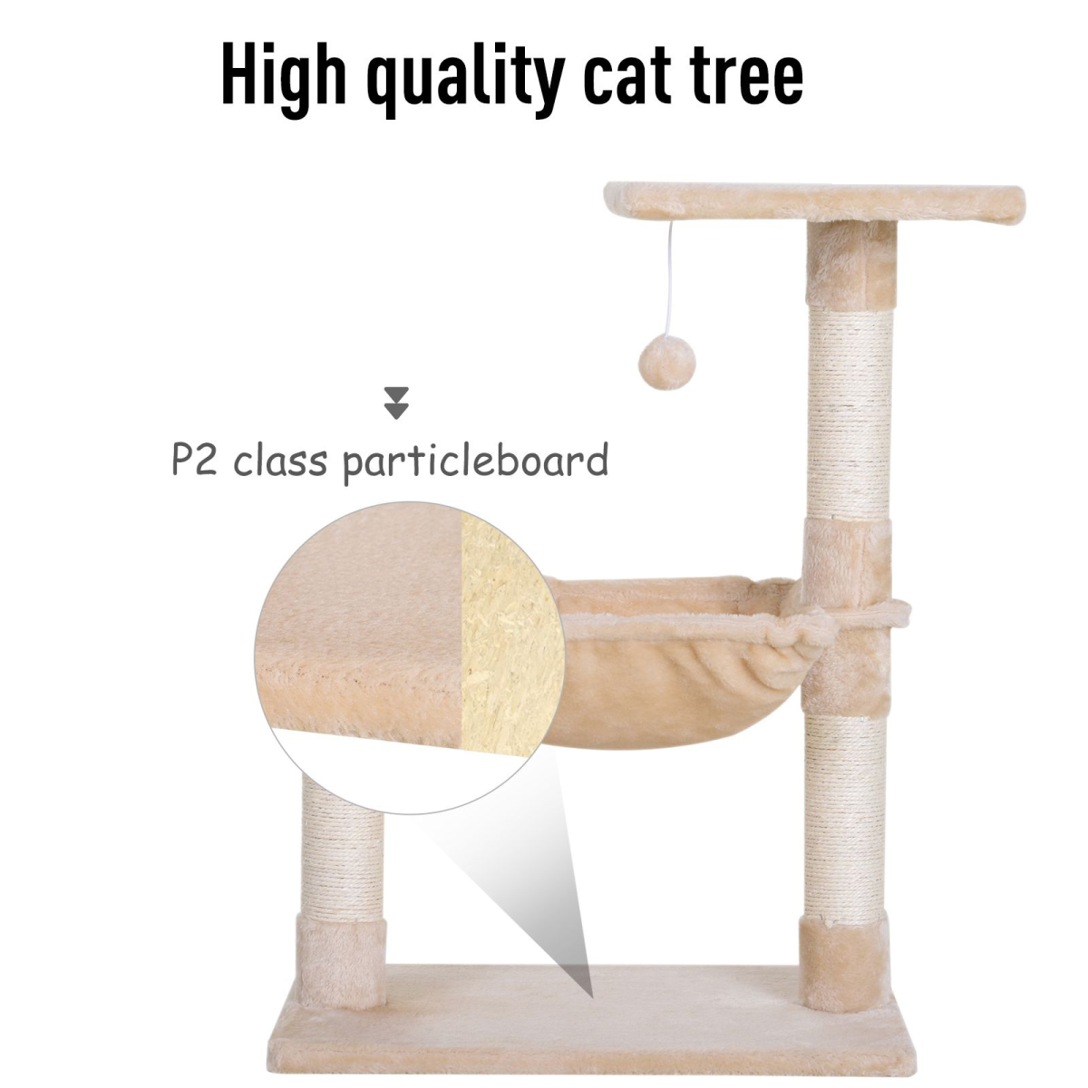 Cat Activity Tree Kitten Play Tower Palace Two-Tier w/ Sisal Scratching Post