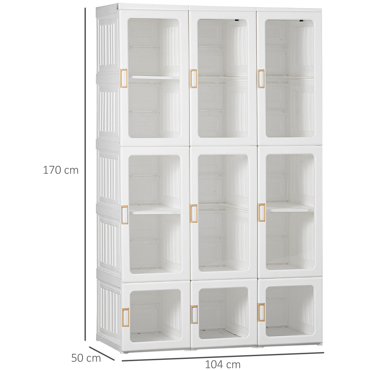 HOMCOM Portable Wardrobe, Clothes Organiser with Hanging Rods, White