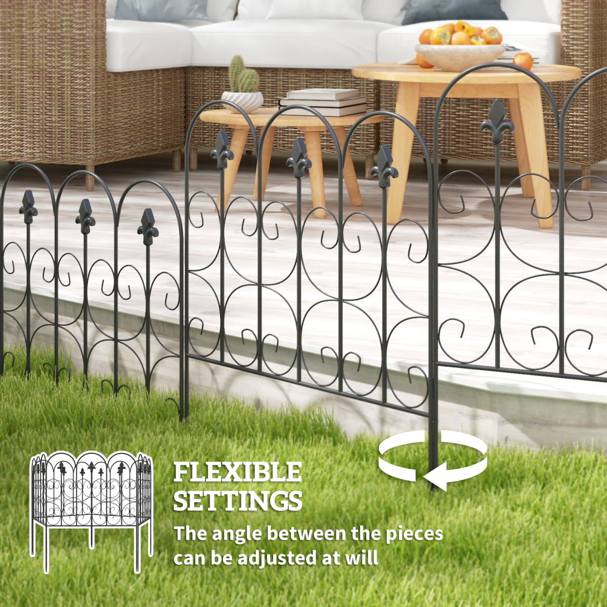 5PCs Decorative Garden Fencing Metal Border Edging