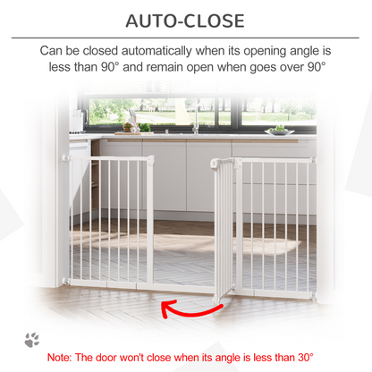 Adjustable Safety Gate 3 Extensions and Four Adjustable Screws, White Pawhut