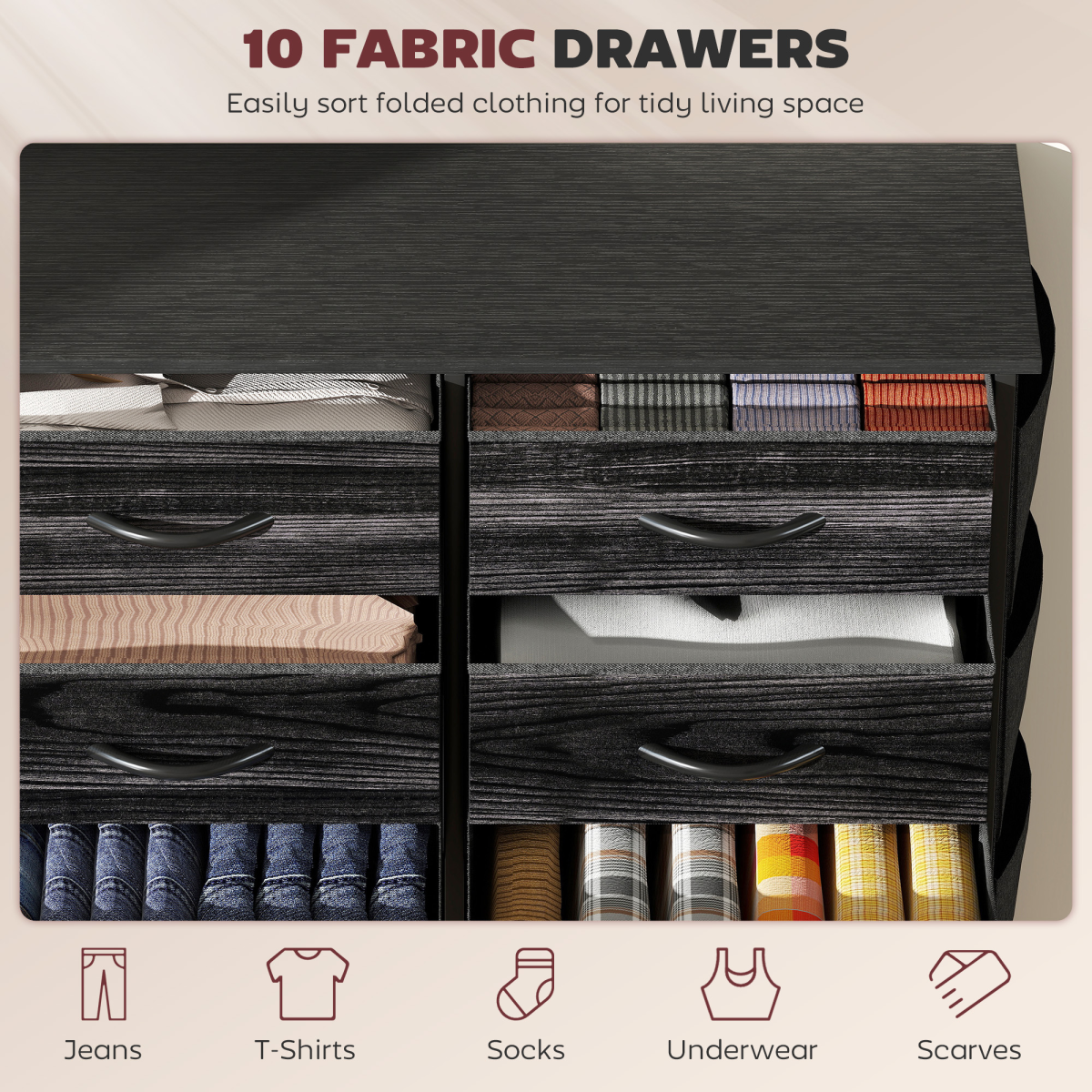 Wood Storage Chest of Drawers