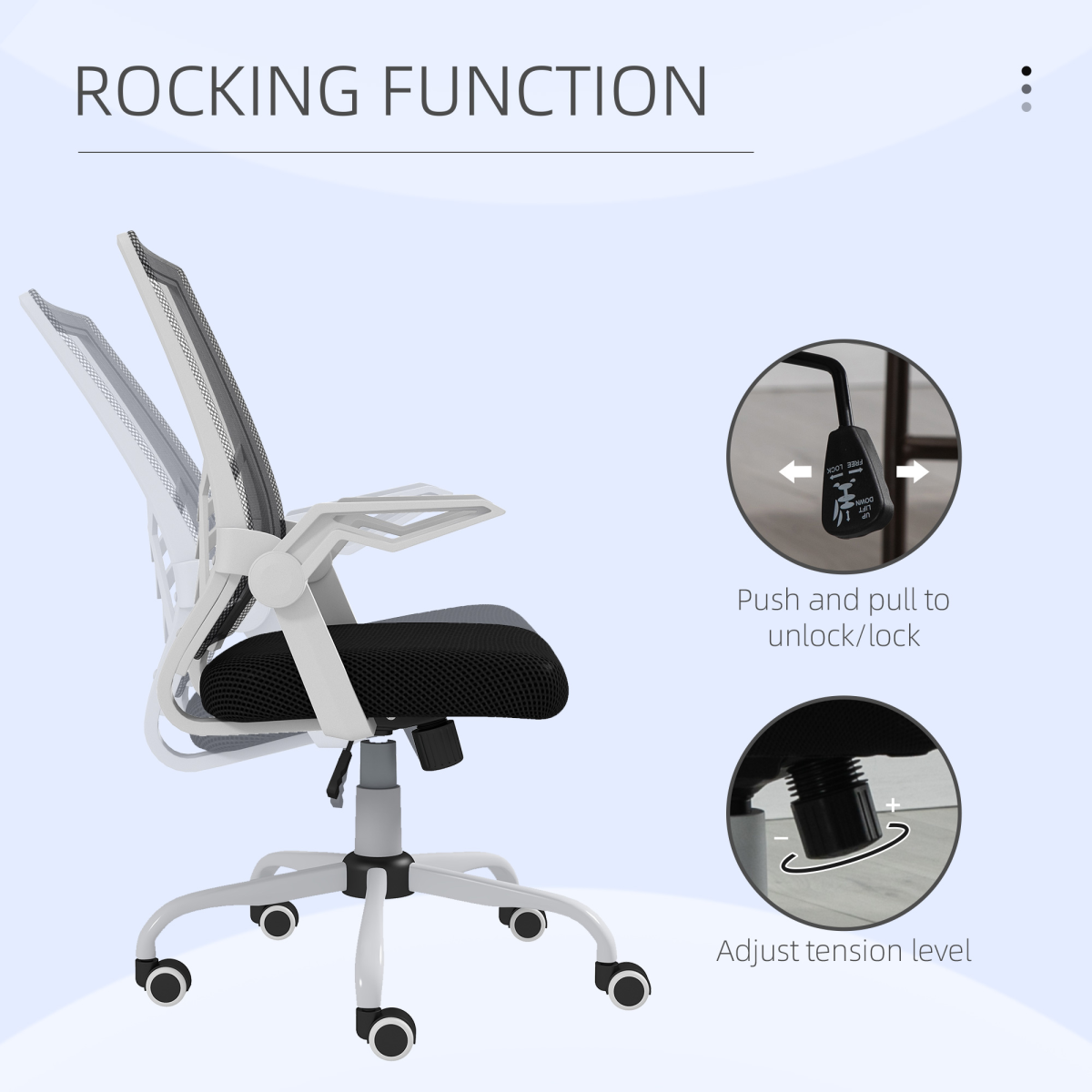 Vinsetto Mesh Swivel Office Chair Task Computer Chair w/ Lumbar Support, Black