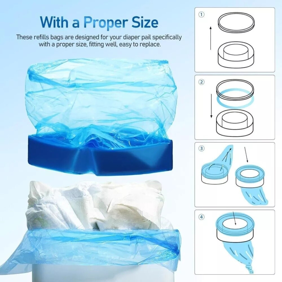 9pcs Disposal Nappy Bin Refills Cassettes for AngelCare,Tommee Tippee & Click