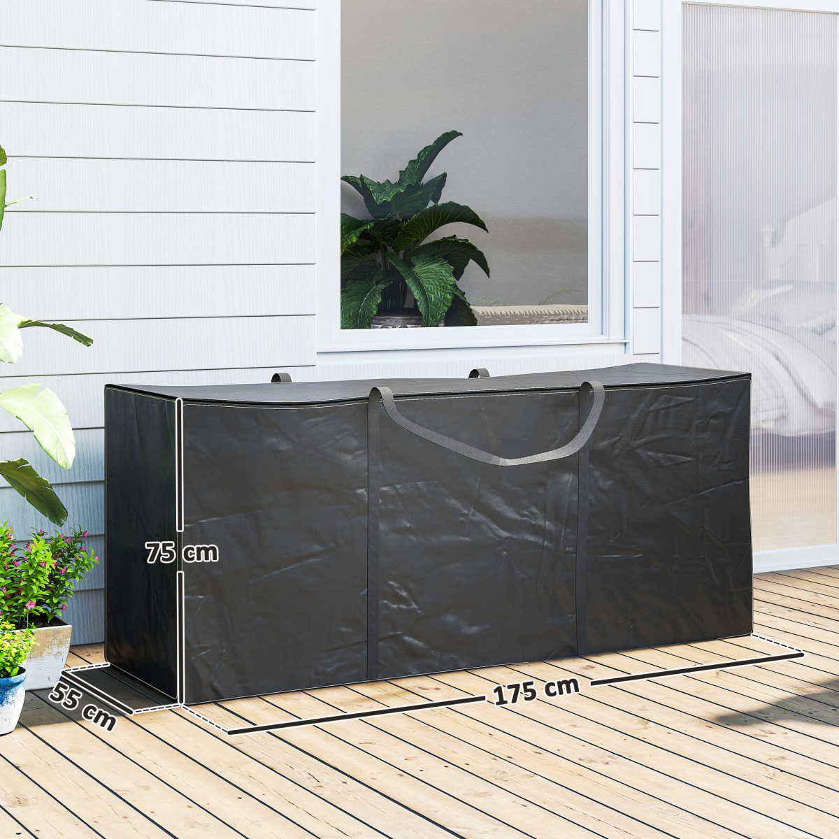 Outsunny 720 L Garden Furniture Cushion Storage Bag, 600D Oxford Fabric