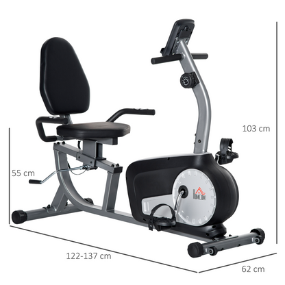HOMCOM Exercise Bike with LCD Display, Quiet 8-Level Magnetic Resistance