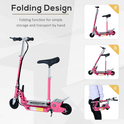 Teen Foldable Electric Scooter Electric Battery 120W w/ Brake Kickstand HOMCOM