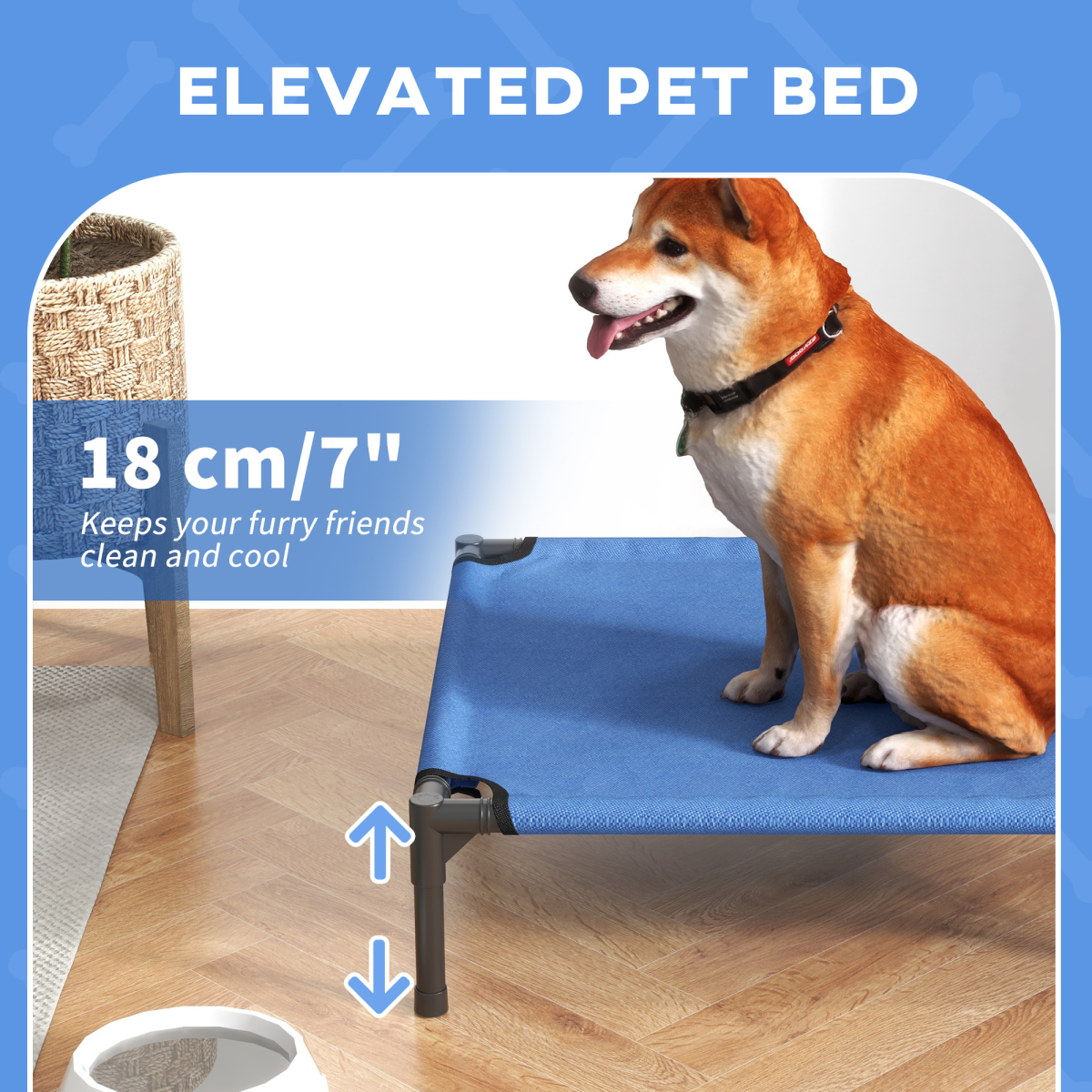 Elevated Pet Bed Cool Cot Dog Cat Portable Folding Home Camping Hammock Foldable
