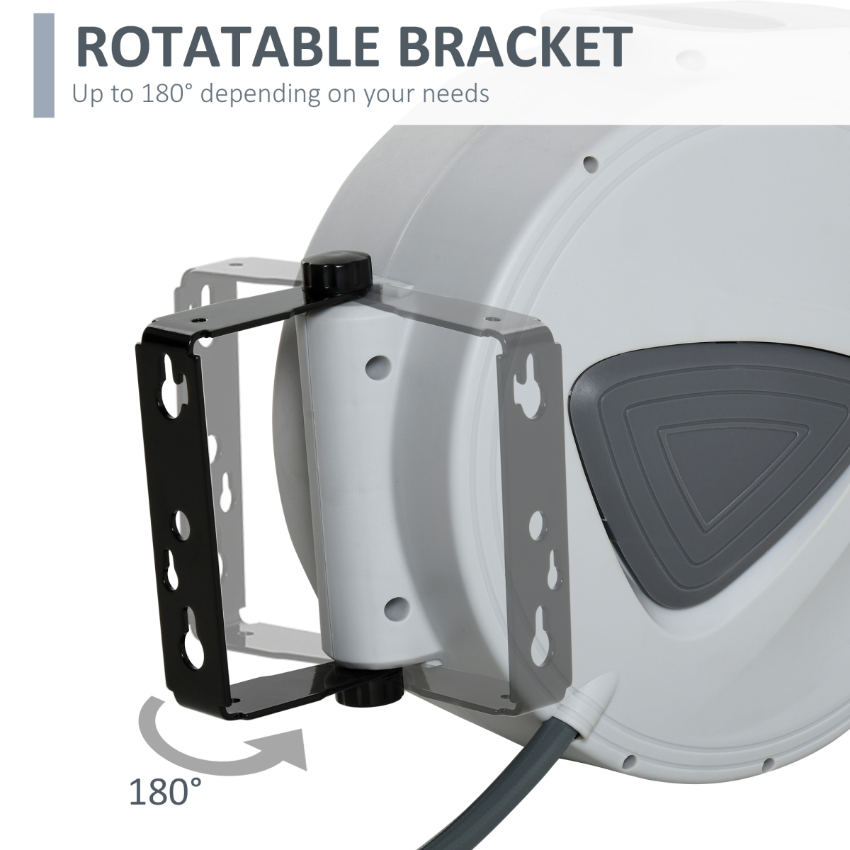 Retractable Air Hose Reel 10m+90cm Hose Diameter 3/8" 9.5mm Hose Connector 1/4"