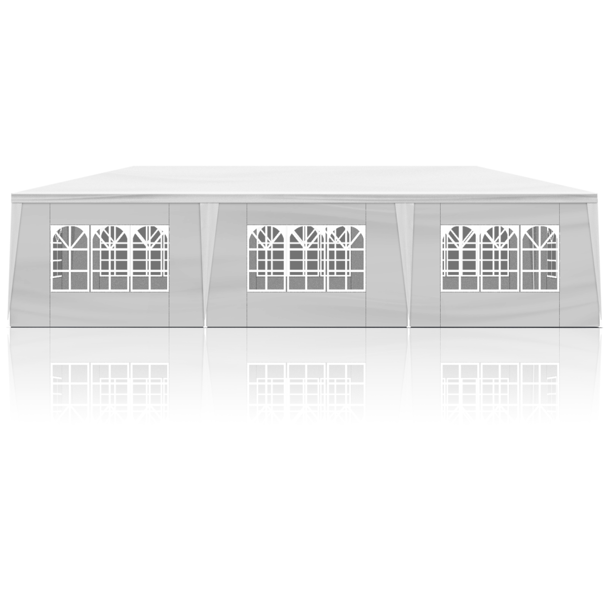 10'x30' Outdoor Party Tent with 8 Removable Sidewalls, Waterproof Canopy Patio Wedding Gazebo, White