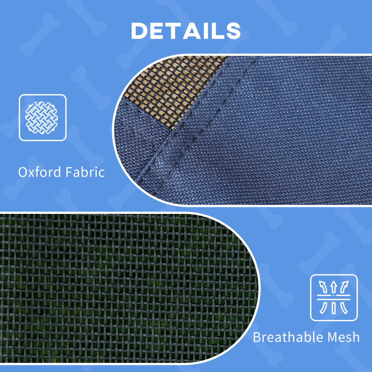 PawHut 76cm Elevated Dog Bed Cooling Raised Pet Cot UV Protection Canopy Blue