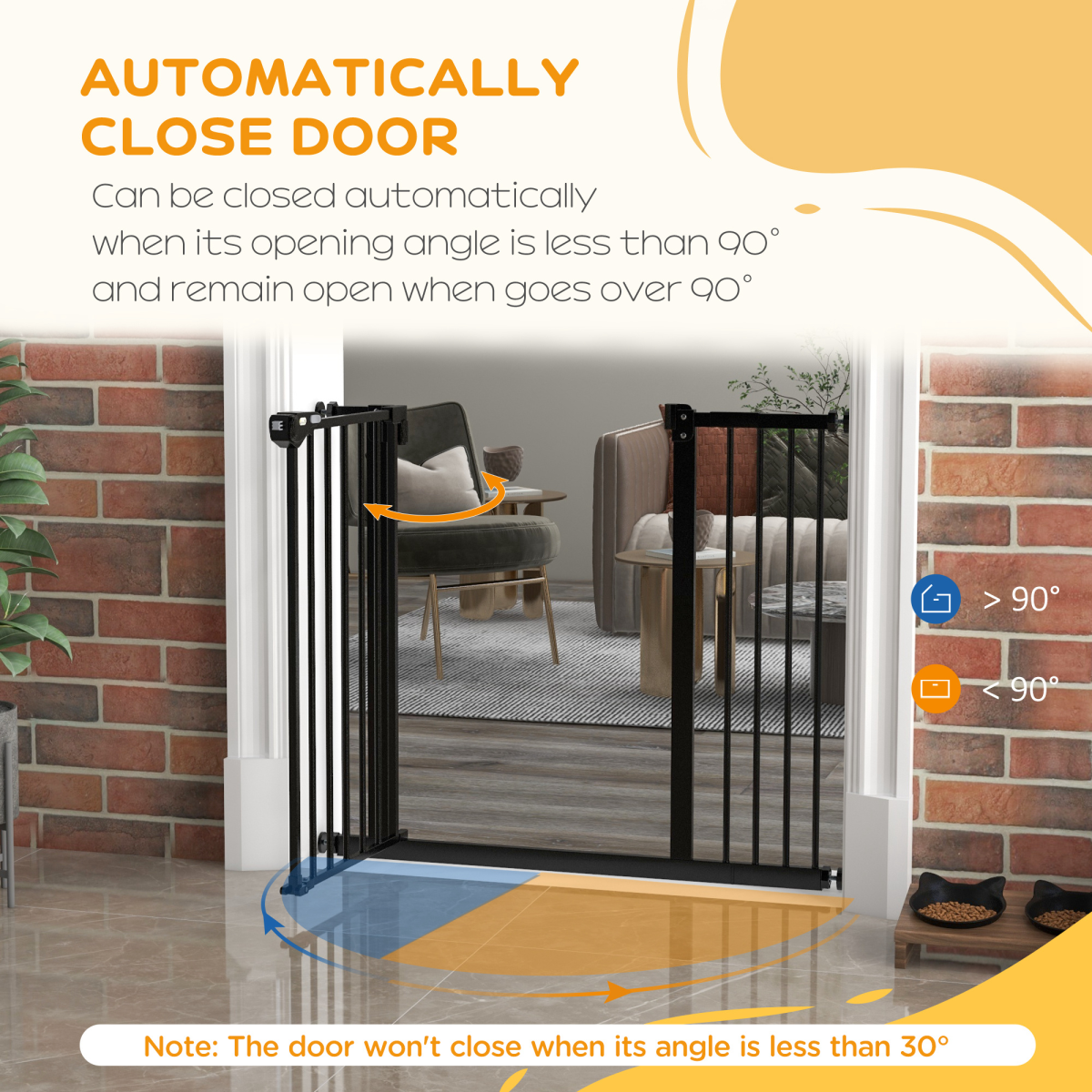PawHut Adjustable Safety Gate w/ 1 Extensions and Four Adjustable Screws, Black