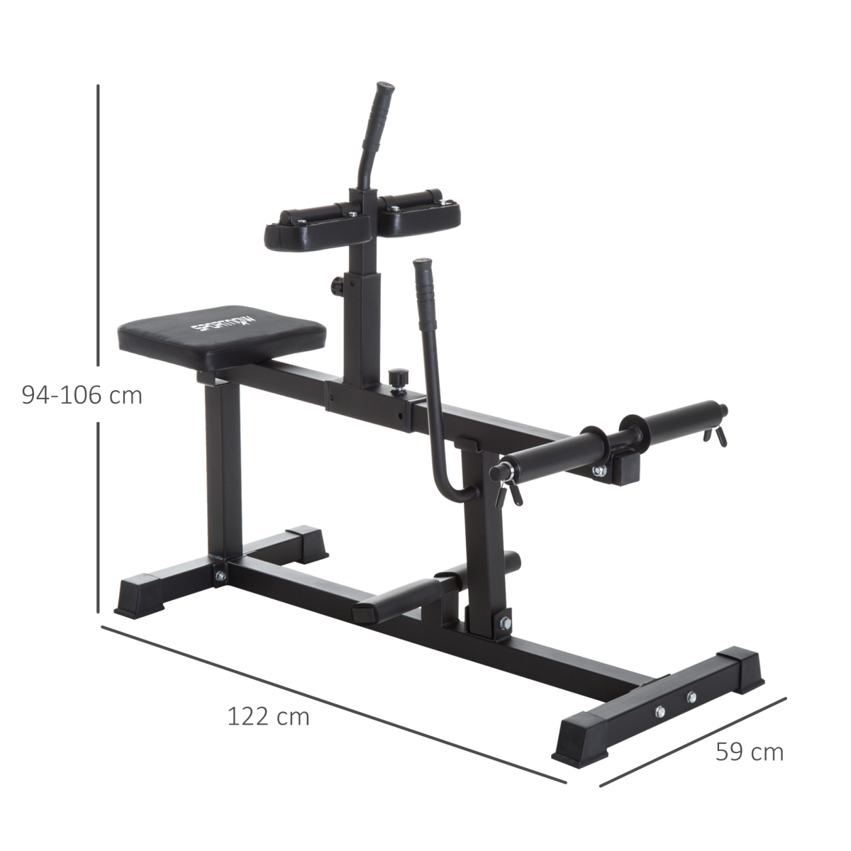 SPORTNOW Seated Adjustable Leg Extension Machine with Plate Loaded