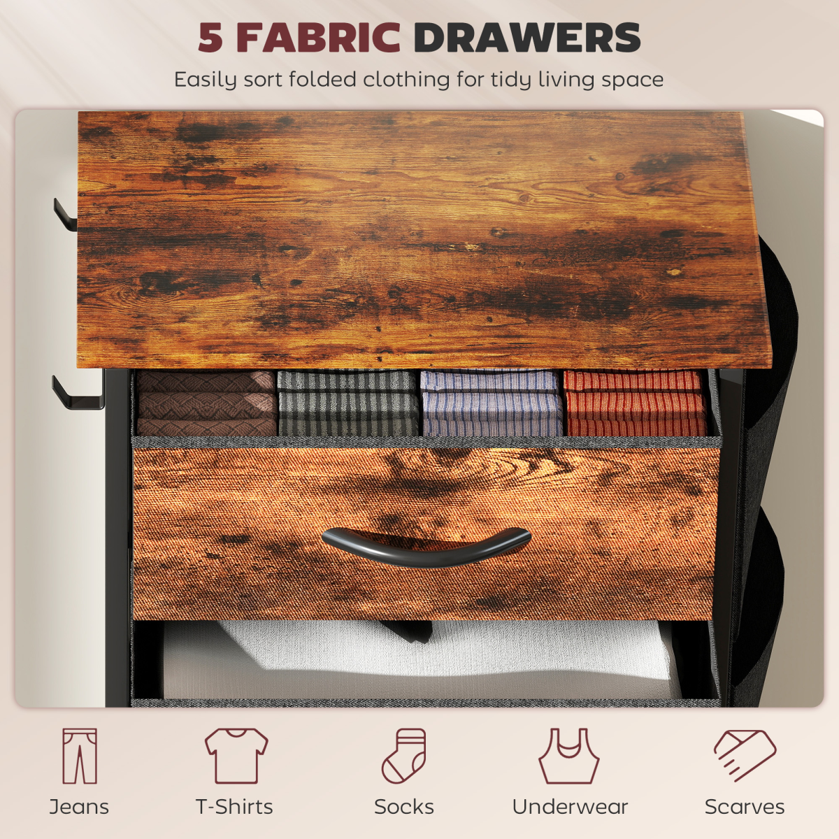 Wood Storage Chest of Drawers