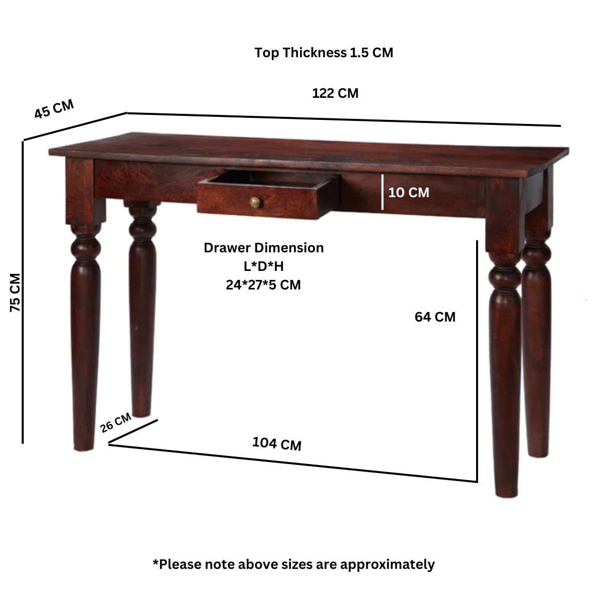 Jaipur Dark Mango Console Table