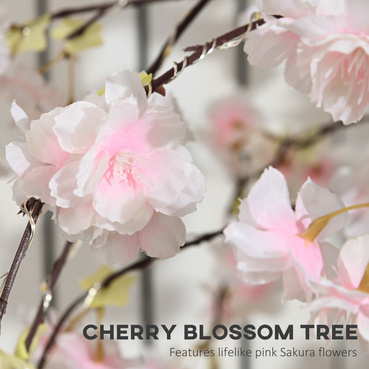 HOMCOM 180cm Cherry Blossom Tree Light with 350 LED Lights Fake Sakura Tree