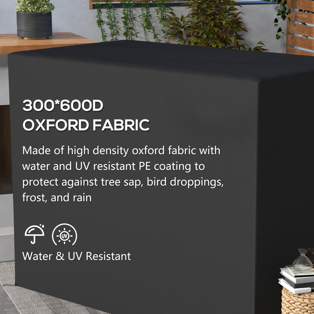 Outsunny 240x133cm 3-Seat Outdoor Garden Swing Chair Cover Water UV Resistant