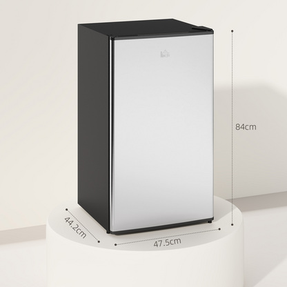 HOMCOM 91L Freestanding Under Counter Fridge Silver Tone