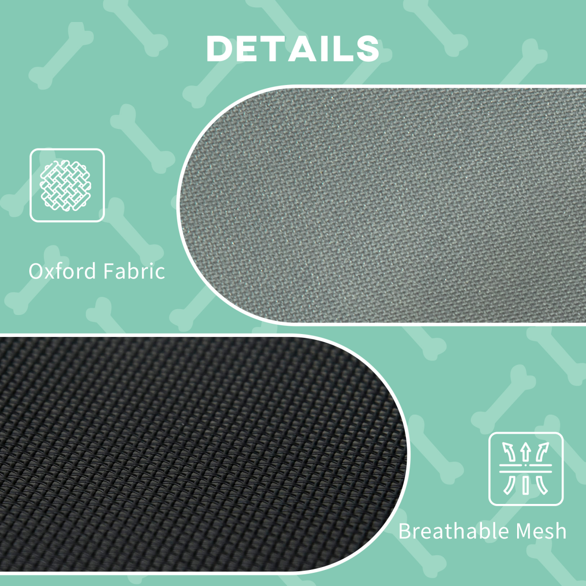 61 cm Elevated Dog Bed Cooling Raised Pet Cot UV Protection Canopy Grey Pawhut