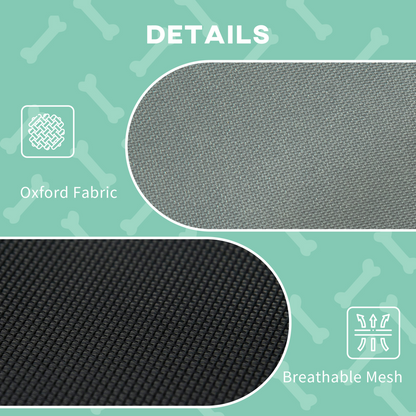 61 cm Elevated Dog Bed Cooling Raised Pet Cot UV Protection Canopy Grey Pawhut