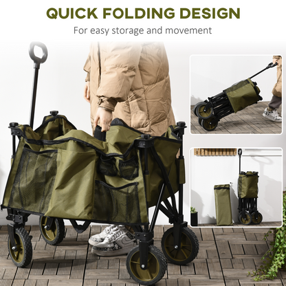 Folding Garden Trolley Collapsible Camping Trolley Steel with Folding Board