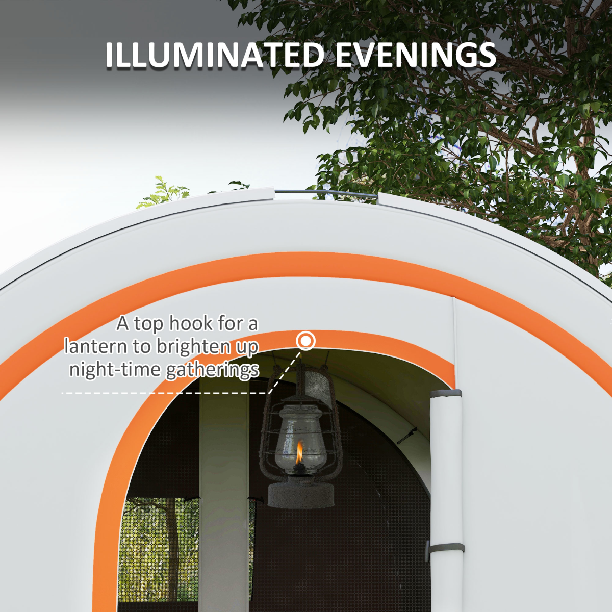 Outsunny Camping Tent, 3000mm Waterproof Family Tent for 5-6 Man, Cream/Orange