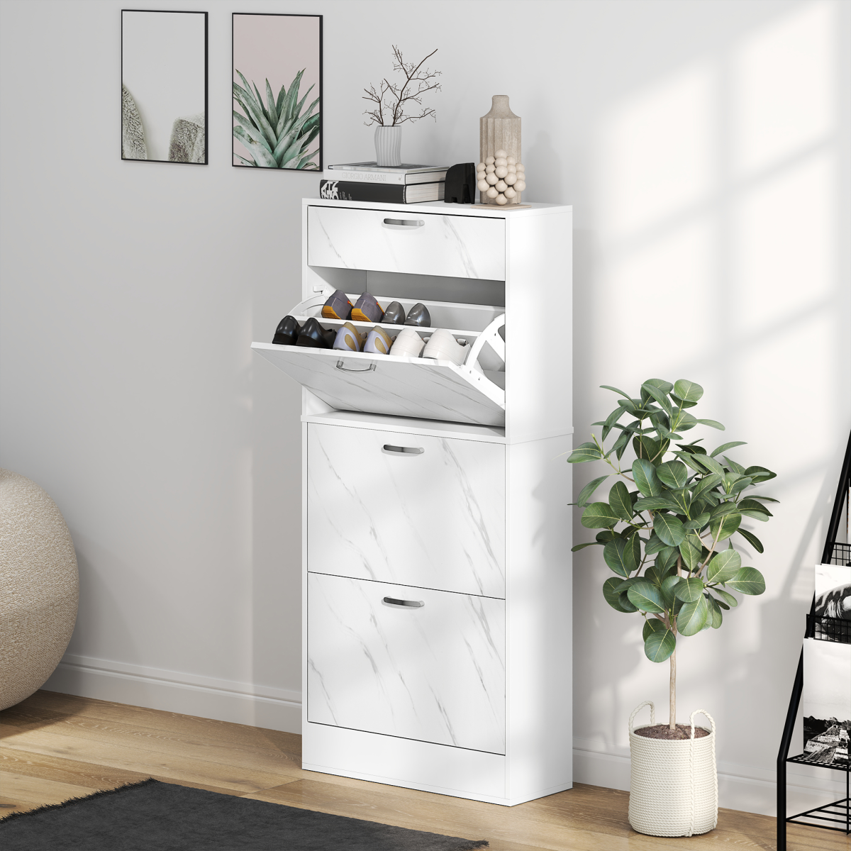 Three drawer shoe cabinet