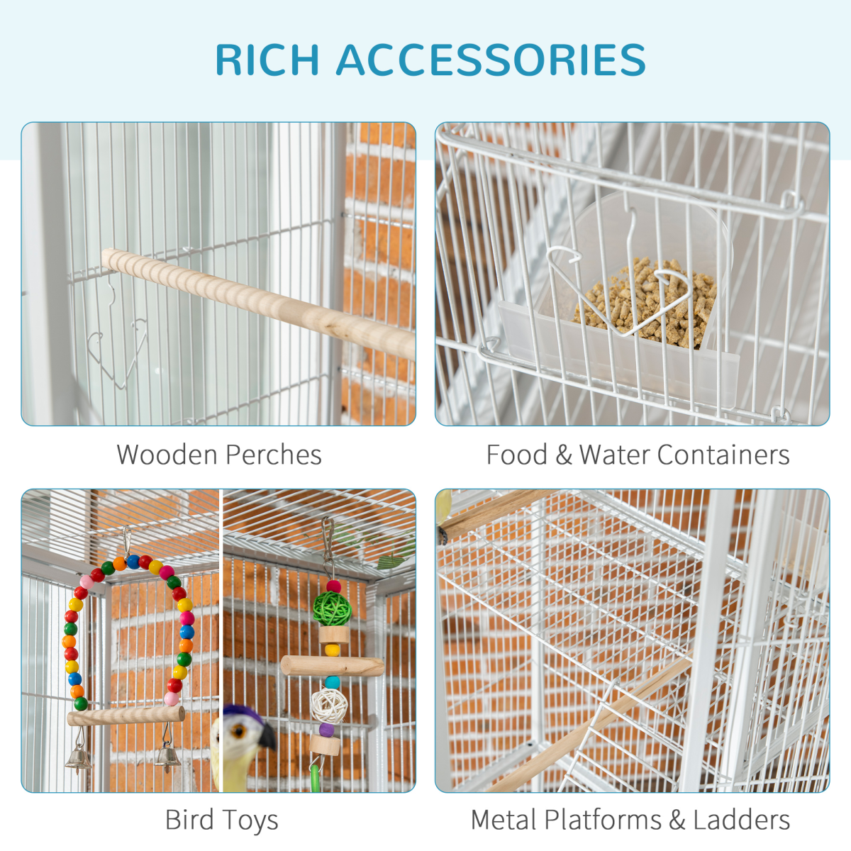 3 Tier Bird Cage W/ Stand Toy, for Canary Finch Cockatiel Parakeet Budgie