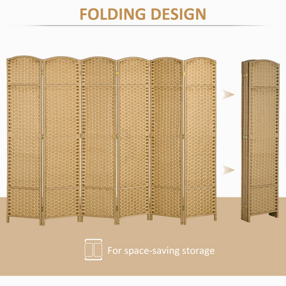 HOMCOM 6 Panel Folding Room Divider, Privacy Screen, 240 x 170cm