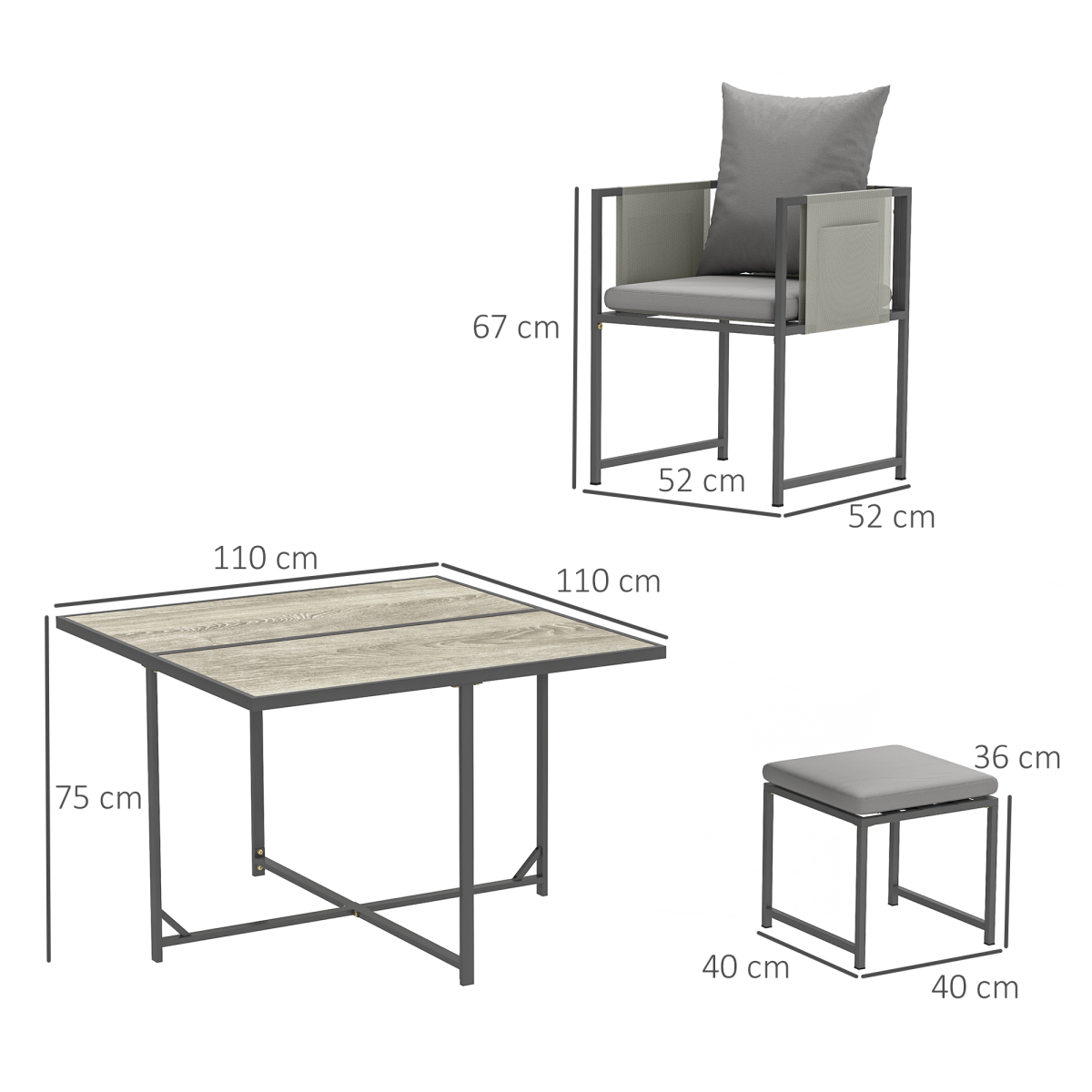Outsunny 8 Seater Garden Dining Set, Cube Garden Furniture with Cushions