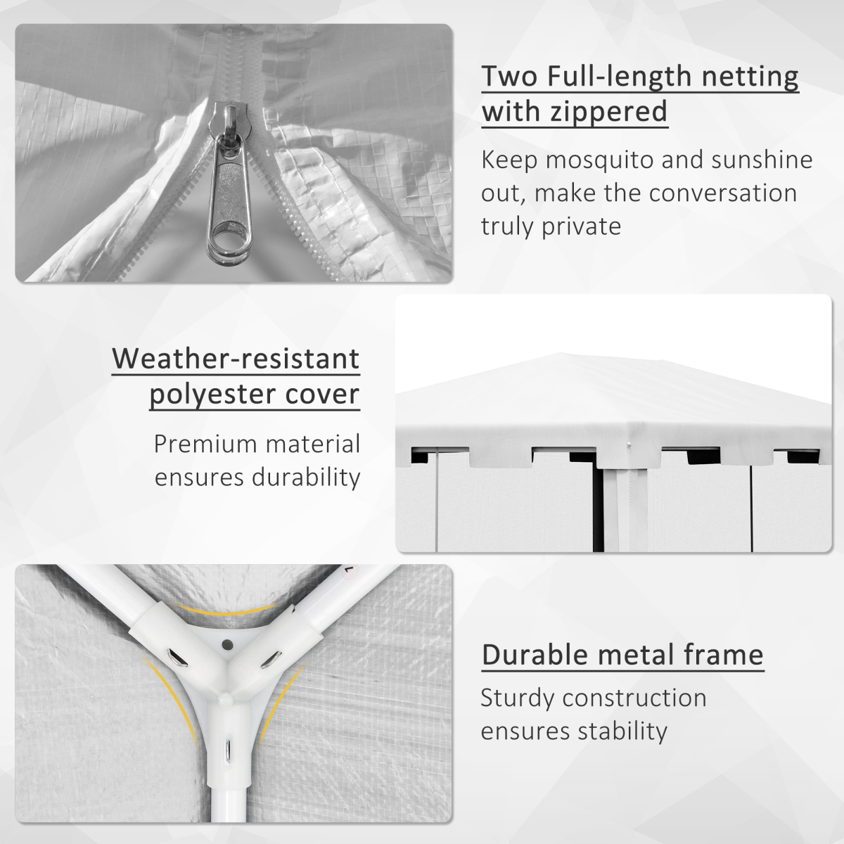 Outsunny 4 x 3m Party Tent Waterproof Garden Gazebo Canopy Wedding Cover Shade