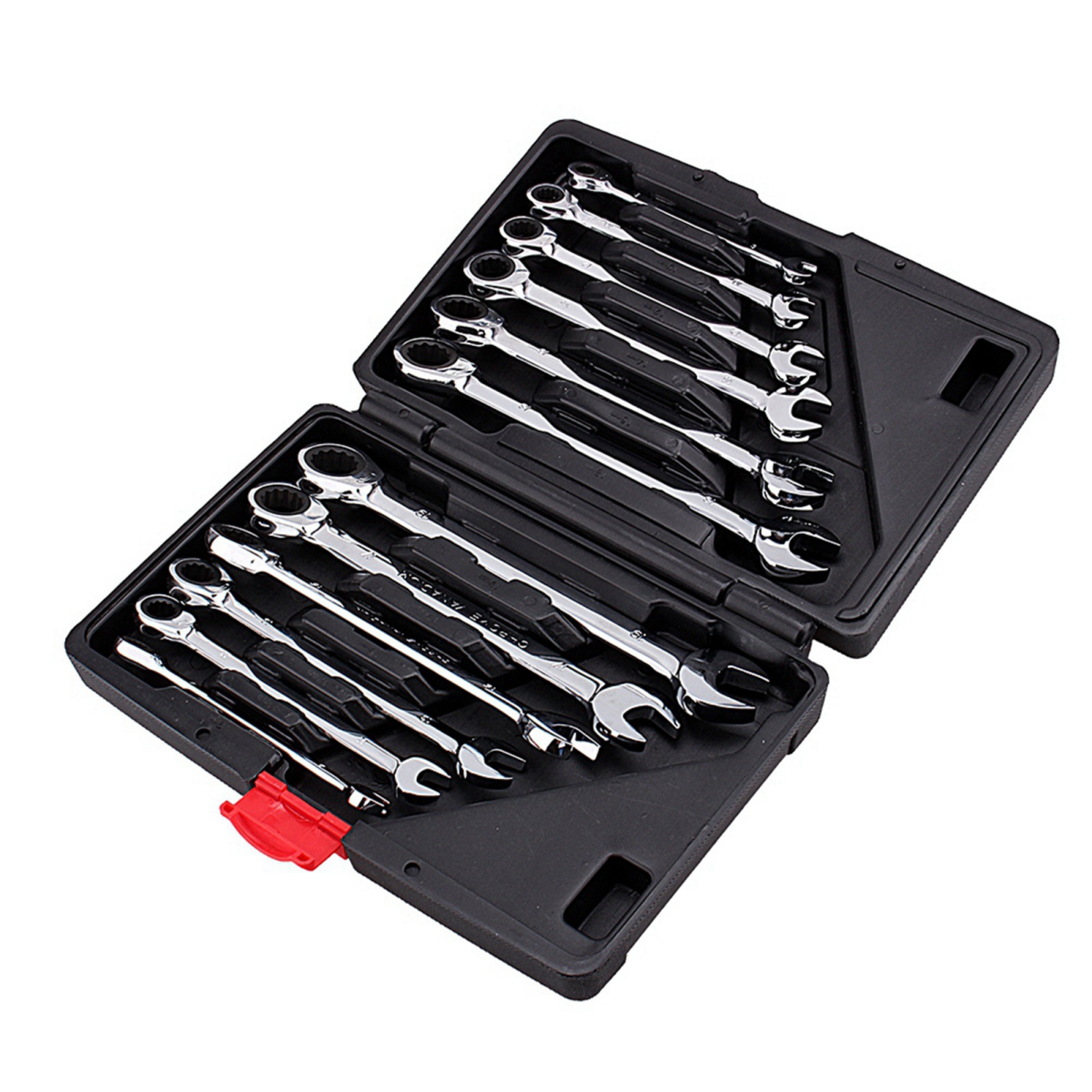 12pcs Fixed Spanners Ratchet Wrench Kit (8-19mm), High-Torque Hand Tool Set for Garage, Workshop & Household Repairs
