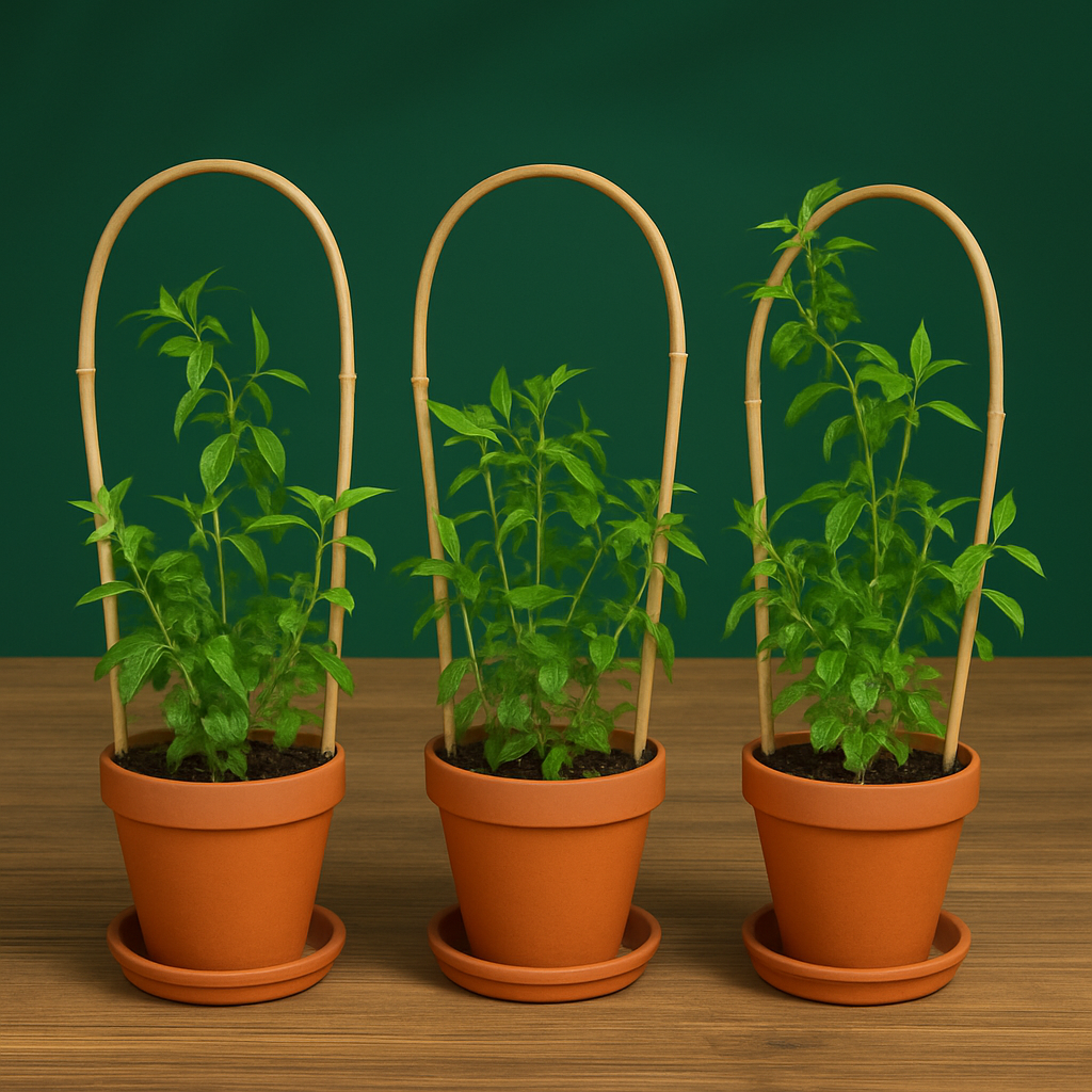 Bamboo Plant Support Arches  Set of 3