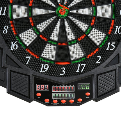 HOMCOM Dart Board Set, Electronic Dartboard with LED Digital Score Display, Soft Tip Darts, 27 Games, Speaker Sound