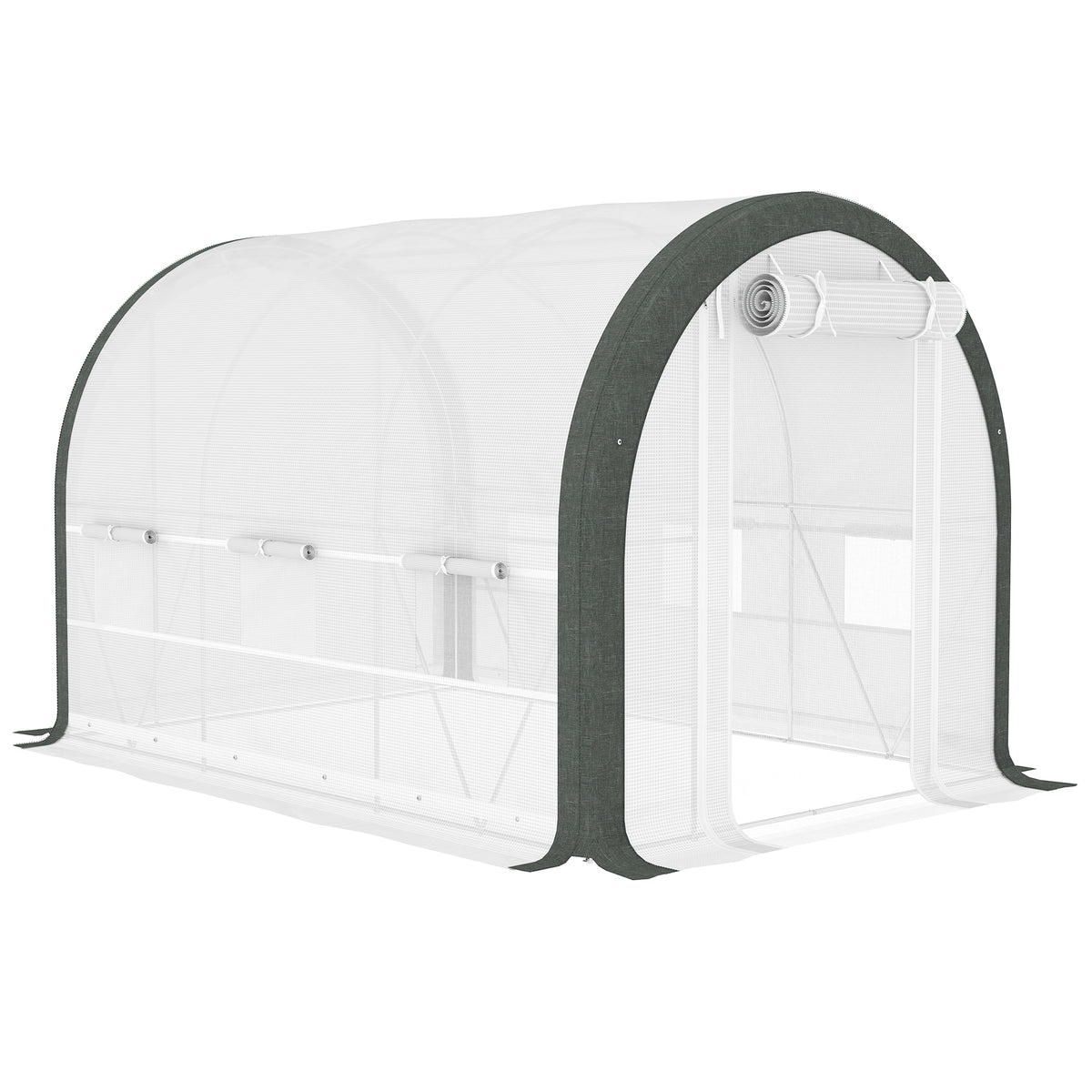Outsunny 3 x 2(m) Walk-In Tunnel Greenhouse, with Accessories - White